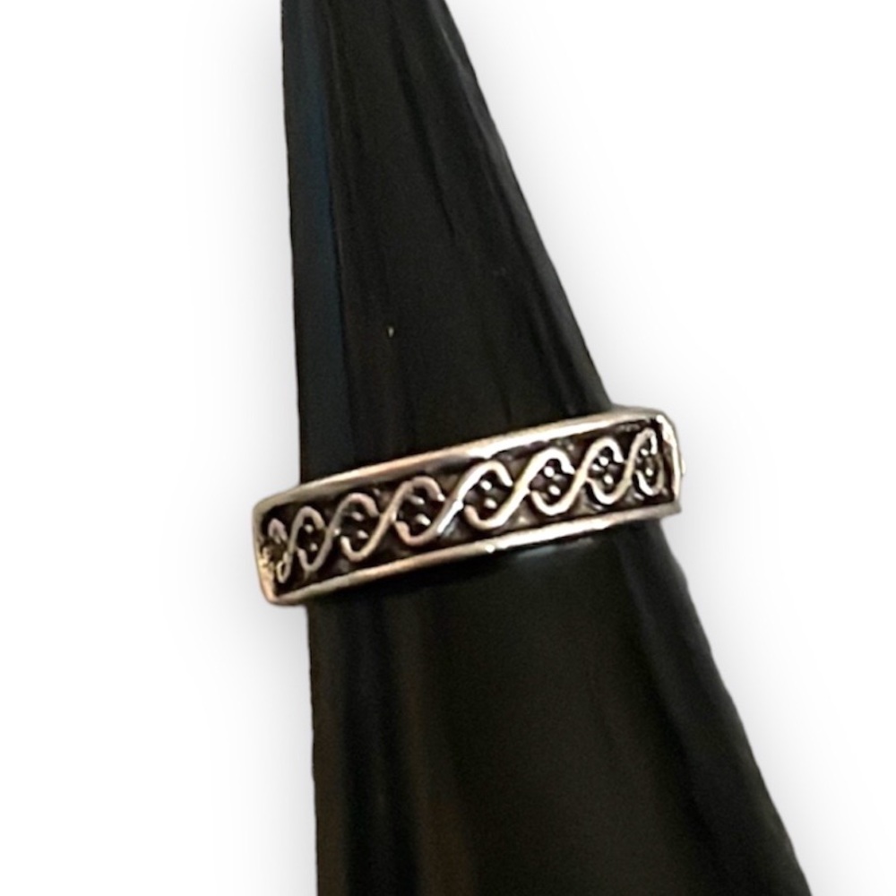 New Sterling Silver Handmade Bohemian Solid Celtic Half Band Minimalist Ring - Picture 2 of 8